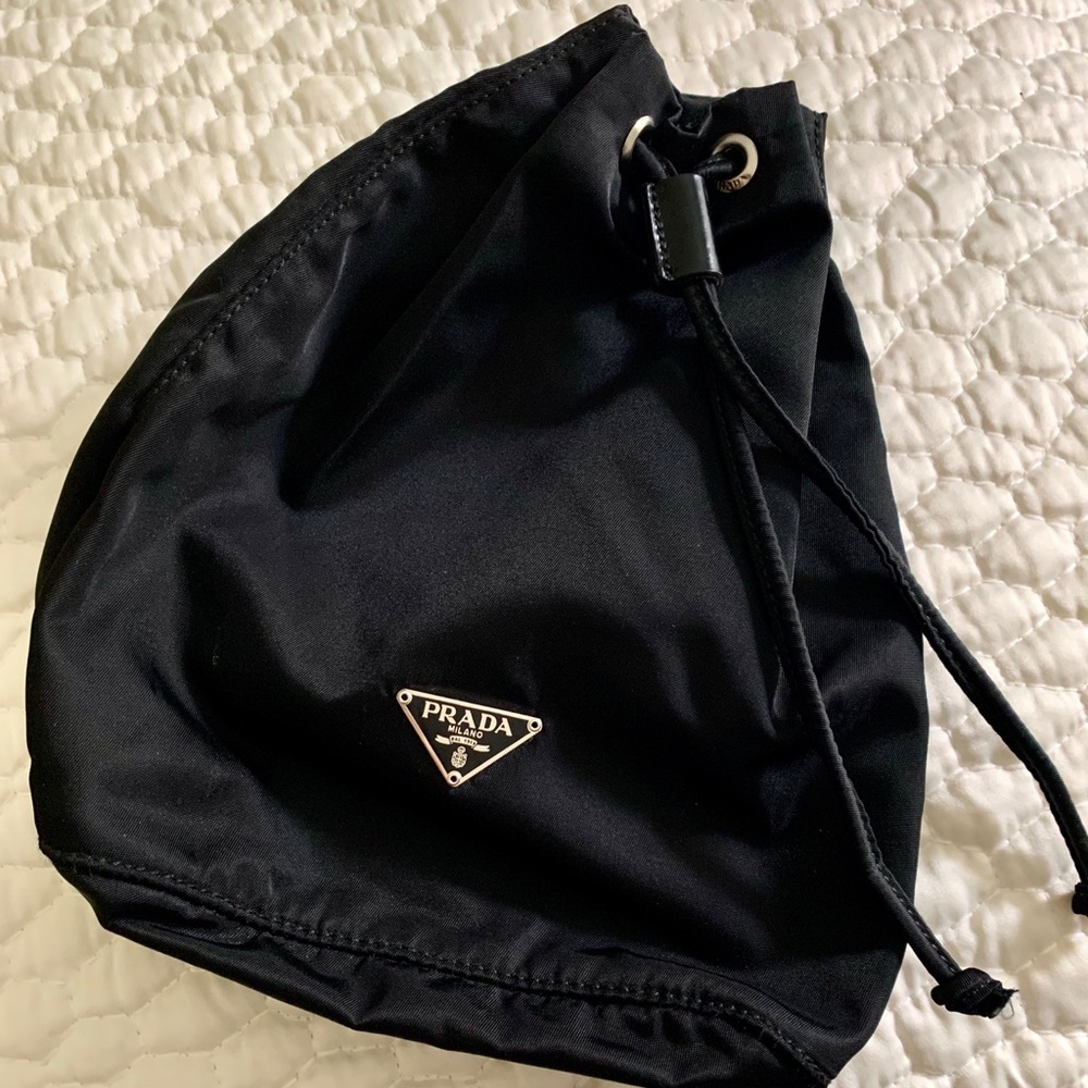 100% Authentic Prada Tessuto Drawstring Pouch Bag - image 1